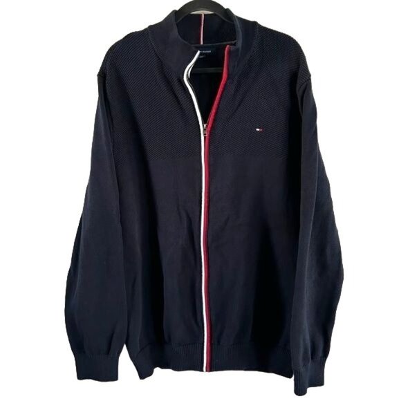 Tommy Hilfiger Men’s XXL Full Zip Navy Blue Jacket - Picture 1 of 15